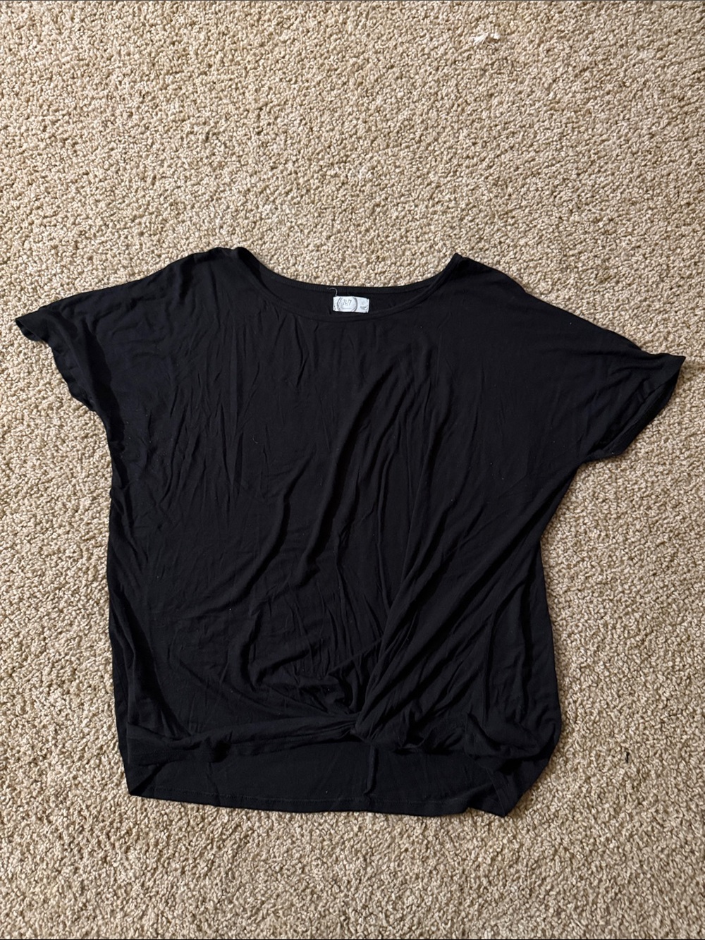 Maurices Black Short Sleeve Twist-Front Tee